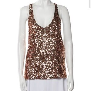 Ermanno Scervino gold sequin tank